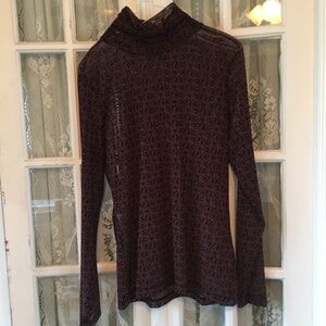 White House Black Market L/S Mesh Top - Medium